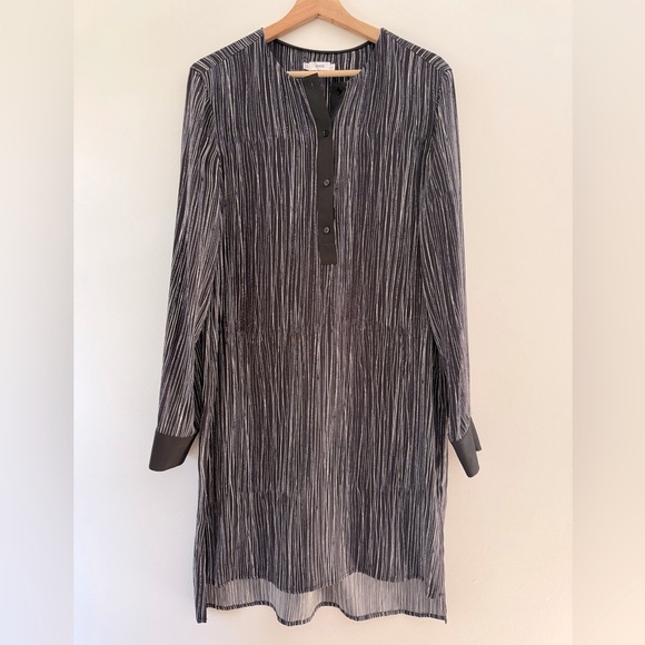 Vince Black and White Silk High Low Tunic Dress size M EUC - Picture 1 of 7